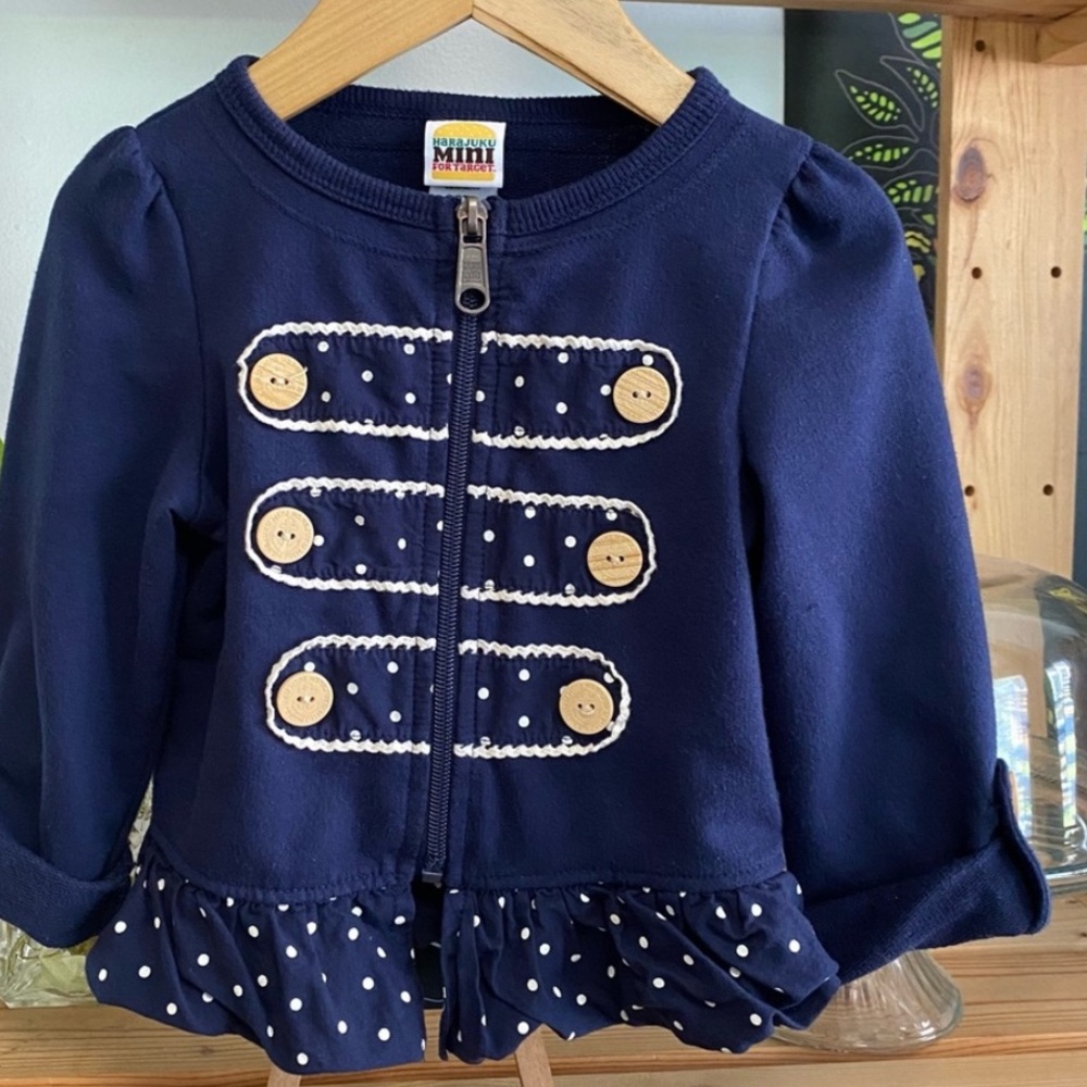 NEW Gwen Stefani Y2K Harajuku Mini Nautical Majorette Full Zip Up Peplum Jacket